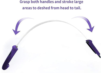 BOTH WINNERS Dual-Sided Shedding Blade with Stainless Steel Blade De-Shedding Tool for All Dog Coat Types- Soft Touch Grip (PURPLE)