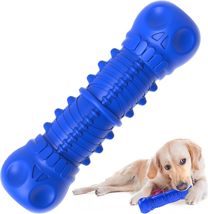 ZIKATON Dog Squeaky Toys for Aggressive Chewers, Durable Chew Toys for Large Medium Breed Dog, Tough Dogs Toys with Natural Rubber