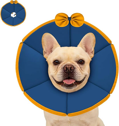 MAXFUT Soft Dog Cone Collar,Foam Cone for Dogs to Stop Licking After Surgery,Non Inflatable Dog Donut Cone (Light Blue, S)