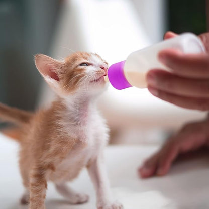Tondiamo 17 Pcs Kitten Bottle Feeding Kit Puppy Bottles for Nursing Puppy Milk, Replacement Nipples Cleaning Brushes Bottle Opening Needles for Newborn Pet Cat Dog Rabbit Goat