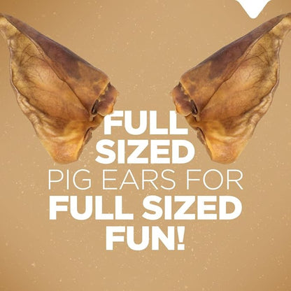 Natural Farm Pig Ears for Dogs (8-Count), One Ingredient: Natural Whole Pigs Ears, Air Dried, Long-Lasting & Highly Digestible Treats, Great for Puppy and Large/Medium Dogs