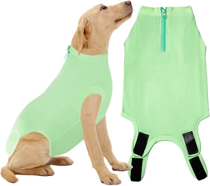 Recovery Suit for Dogs,Dog Cone Alternative Zipper Surgery Suit Female Spay,Soft Dog Surgery Suit for Anti Licking,Breathable Surgical Suit for Dogs Female Spay