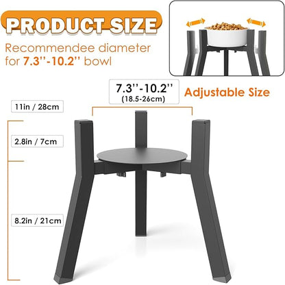 Elevated Dog Bowl Stand for Large Dogs with Tray, Adjustable Width 7-10.6", Raised Food Water Bowl Stand, Bowl NOT Included