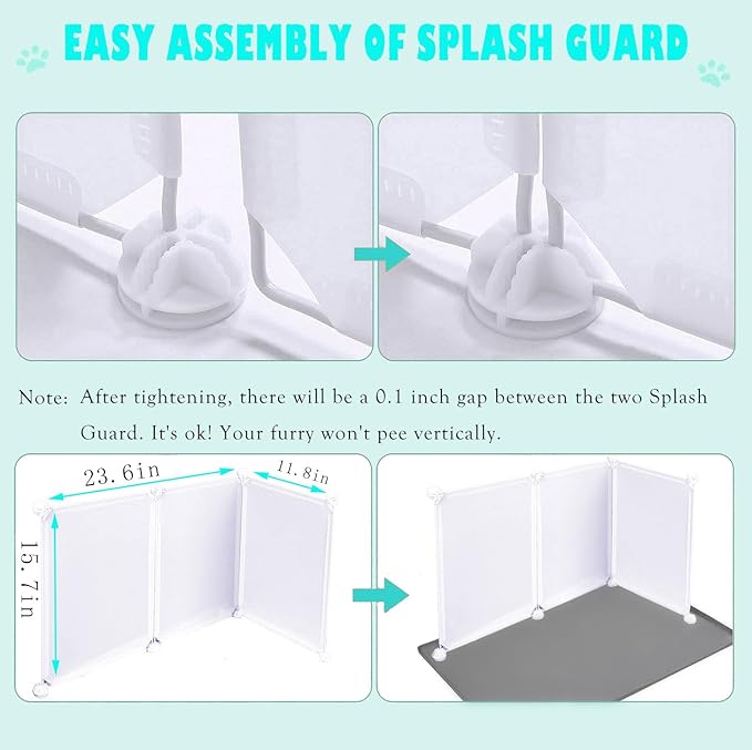 Dog Litter Box with High Walls,Indoor Dog Potty for Small and Medium Dogs,No Spill Pee Pad Holder Tray for Dogs Work with Most Training Pads and Easy to Clean.