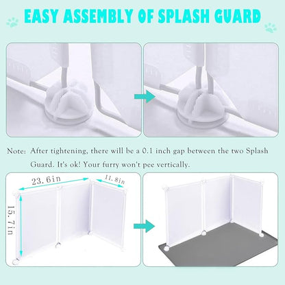 Dog Litter Box with High Walls,Indoor Dog Potty for Small and Medium Dogs,No Spill Pee Pad Holder Tray for Dogs Work with Most Training Pads and Easy to Clean.