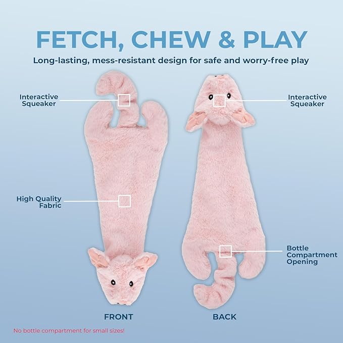 Best Pet Supplies Squeaky Dog Toys with Soft Durable Fabric for Small, Medium and Large Pets Interactive Toy for Indoor Play, Supports Active Biting and Play - 1Wild Duck, Pig, Small