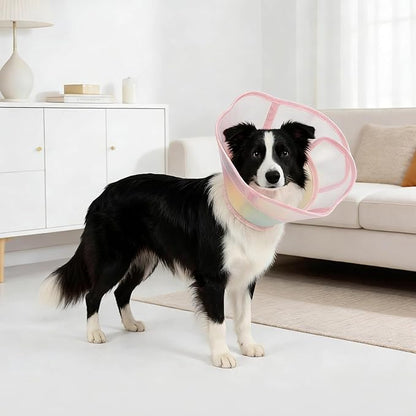 Touchdog Soft Dog Cone Collar,Waterproof & Foldable Elizabethan Collar for Dogs After Surgery, No Lick Recovery E-Collar, Comfortable Protective Cone Alternative for Small Medium Large Dogs (Blue, XL)