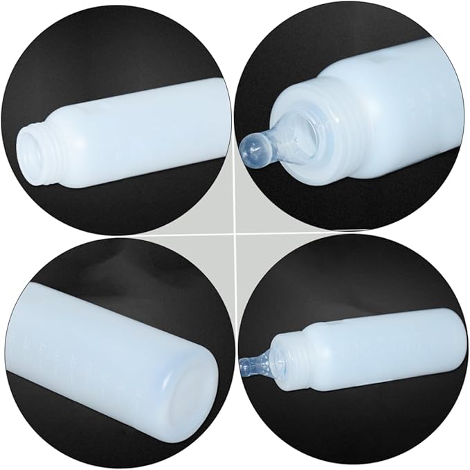 Angoily Cow Pig Milk Bottles 3pc Sheep Nursing Feeding Bottles Livestock Feeders Silicone Nipple