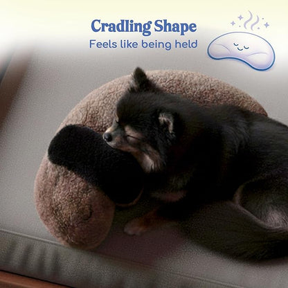 Race&Herd CuddleBun Heartbeat Puppy Toy Sleep Aid - Heartbeat Dog Toy, Dog Heartbeat Toy for Puppy Must Haves for Separation Pet Anxiety Relief Puppy Calming Aid, Dog Toys Behavioral Training (Cocoa)