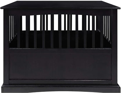 Casual Home Wooden Large Pet Crate, End Table, (Black, 24"W x 36.5"D x 29.25"H)