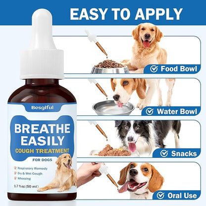 Collapsed Trachea Treatment for Dogs, Breathe Easily, Dog Cough Treatment, Trachea Cough Elixir, Natural Herbal Support Tracheal & Respiratory, Dog Kennel Cough Relief with Mullein Leaf & Marshmallow
