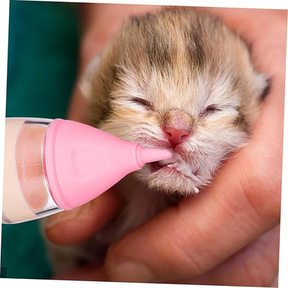 WOONEKY Silicone Nursing Bottles for Puppies Kitten Newborn Puppy Feeding Supplies Dog Bottles Milk Cleaning Brush