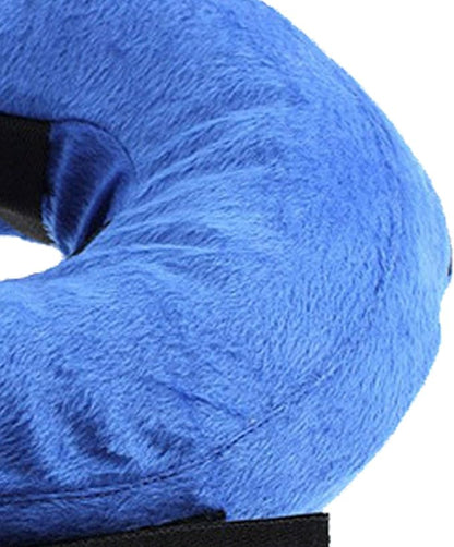 Inflatable Dog Neck Collar PVC Soft Warm Comfortable Protective Recovery Cone for Post Surgery Skin Itching Pets (Blue)