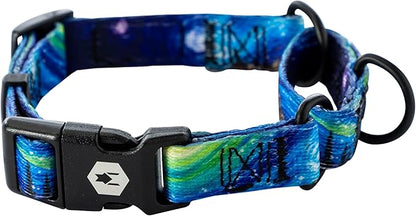 Wolfgang Heavy Duty Martingale Dog Collar with Quick Release Nylon Buckle for Walking & Training, StarryWolf Print, Small