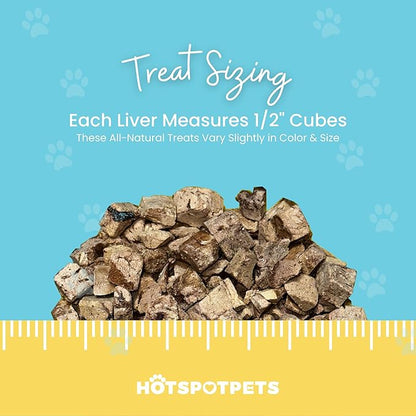 hotspot pets Freeze Dried Chicken Liver Treats for Cats & Dogs -1LB Big Bag~300pcs -Made in USA- Single Ingredient All Natural, Grain-Free - Perfect for Training, Food Topper or Snack
