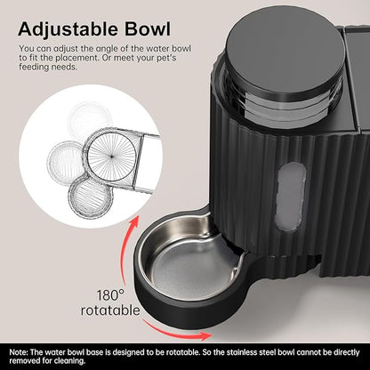 Gardner Pet Automatic Gravity Cat Food Feeder and Water Dispenser Stainless Steel Two-in-One Set Large Capacity Dispenser for Pets Dogs, Puppies, Kittens-(0.8 Gallons x 2)