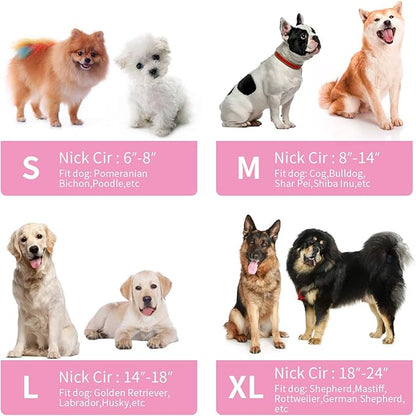MCHY Inflatable Dog Cone,Adjustable Recovery Collar for Dogs After Surgery,Prevent from Biting & Scratching,Not Block Vision (Pink, S-Neck 7''- 12'')