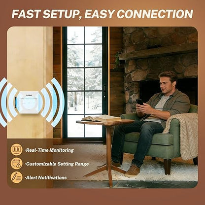 RV Pet Temperature Monitor, Briidea 4G Cellular & Temperature Humidity Sensor, No WiFi Required, 24/7 Remote Monitoring Alerts with App, for Cabin and Warehouse (1 Year Subscription Included)