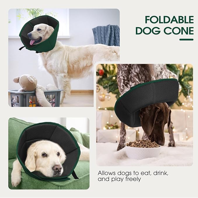 Dog Cone Collar After Surgery, Soft Cone for Small Dogs to Stop Licking, Adjustable Elizabethan Collar for Dogs, Lightweight Breathable Dog Recovery Cones for Wound Healing & Hot Spots