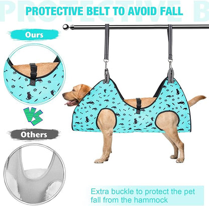 ATESON Dog Grooming Hammock - Pet Harness for Grooming Nail Trimming (XXL 120lb), Dog Sling for Nail Clipping, Dog Hanging Holder for Cutting Nail with Nail Clippers