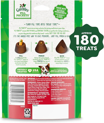 Greenies Pill Pockets for Dogs Large Size, Dog Treat Pouch for Capsule Medication, Hickory Smoke Flavor, (6) 7.9 oz. Pouches
