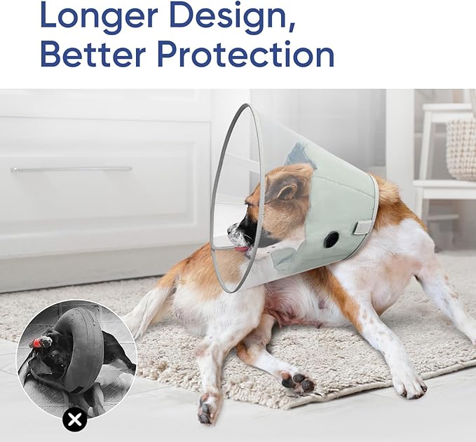 Supet Upgraded Dog Cone with Soft Liner, 20% Lighter Plastic Elizabeth Collar After Surgery to Stop Licking, for Spay Neuter Skin Problems Recovery, for Small Medium Active Large Dogs(Green,S)