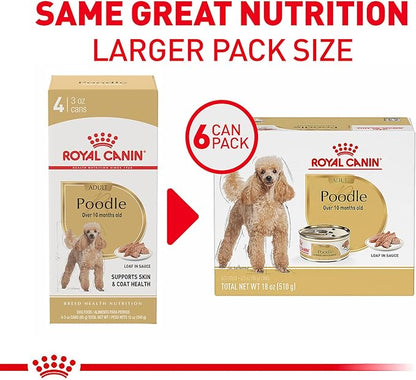 Royal Canin Breed Health Nutrition Poodle Adult Loaf in Sauce Dog Food, 3 oz (Pack of 6)
