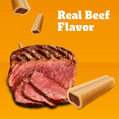 Pedigree Mini Jumbone Small Dog Treats, Dog Bone Like Shell with Beef Flavor, 12 Treats (Pack of 7)