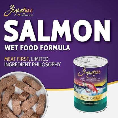 Zignature Salmon Limited Ingredient Formula Wet Dog Food 13oz, case of 12