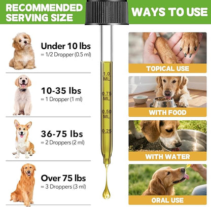 Dogs Antibiotics for Infection Coughs, UTIs, Allergies, Itching - Natural Antibiotics Supplement Drops for Cats to Support Digestion and Urination | Skin & Coat | All Breeds & Ages | 2 Oz