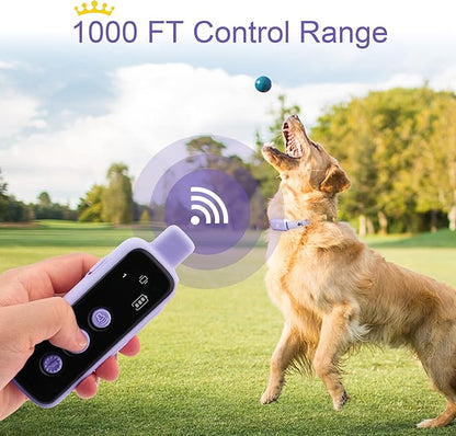 Bousnic Dog Shock Collar for 2 Dogs - (8-120lbs) Waterproof Rechargeable Electric Dog Training Collar with Remote for Small Medium Large Dogs with Beep Vibration Safe Shock Modes(Purple)