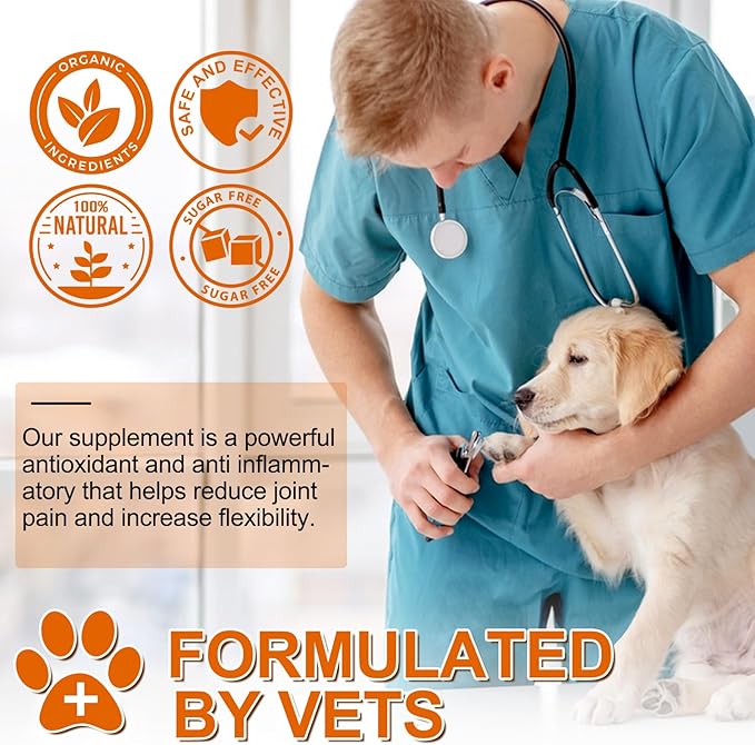 Turmeric for Dogs,180 Chews Dog Turmeric Curcumin Tablets Supports Canine Digestive Heart & Liver Health, Antioxidant, Eliminates Joint Pain Inflammation,Hip and Joint Aid-Duck Flavor