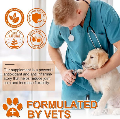 Turmeric for Dogs,180 Chews Dog Turmeric Curcumin Tablets Supports Canine Digestive Heart & Liver Health, Antioxidant, Eliminates Joint Pain Inflammation,Hip and Joint Aid-Duck Flavor