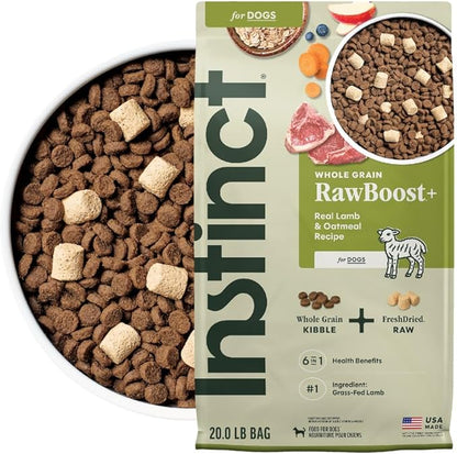 Instinct RawBoost, Natural Dry Dog Food with FreshDried Raw, Whole Grain Recipe - Real Lamb & Oatmeal, 20 lb. Bag
