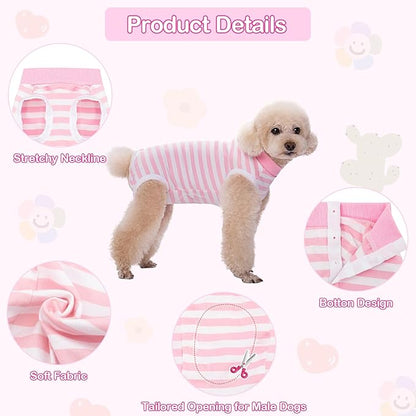 Coppthinktu Recovery Suit for Dogs After Surgery, Dog Onesie Surgery Recovery Suit for Female Spay, Soft Male Surgical Pajamas Bodysuits for Small Medium Puppy to Anti Licking Dog Cone Alternative