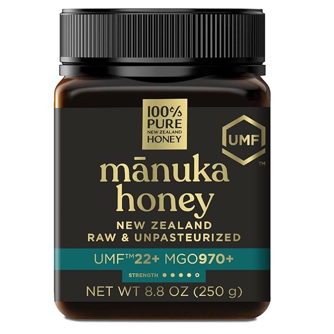 Manuka Honey UMF 22+ MGO 970+ 100% Pure New Zealand Certified Ultra Premium Raw 8.8 oz (250 g)