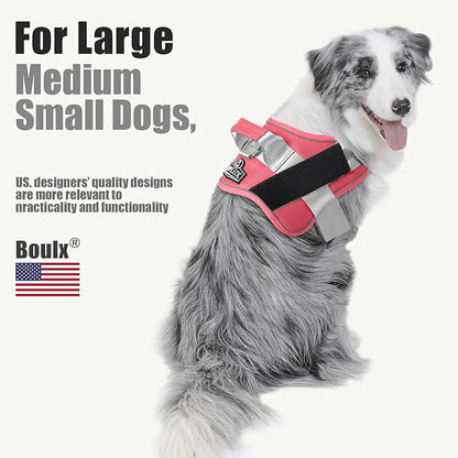 Bolux Dog Harness, No-Pull Reflective Breathable Adjustable Pet Vest with Handle for Outdoor Walking - No More Pulling, Tugging or Choking