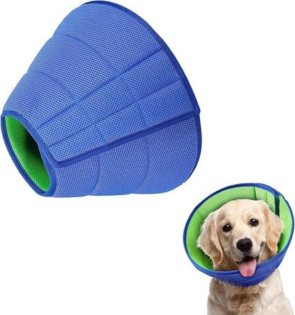 Adjustable Comfy Cones Soft Dog Cone Collar Alternative - for Large/Medium/Small Dogs to Stop Licking After Surgery, Comfortable Fabric Elizabethan Collars, Head Cone of Shame for Neuter Recovery - L