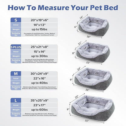 INVENHO Large Dog Beds for Large Dogs Washable, Rectangle Dog Beds Large Sized Dog, Orthopedic Dog Bed, Warming Soft Sleeping Puppy Bed Durable Pet Bed with Anti-Slip Bottom L(35"x25"x10")