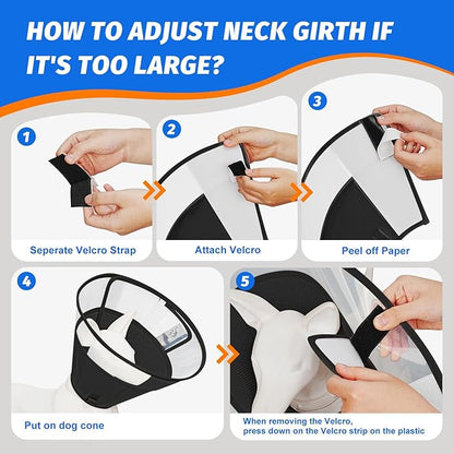 Dog Cone Collar with Soft Padding to Stop Licking, Elizabeth Recovery Collar After Surgery for Large Medium Small Dogs, Comfortable Pet Head Cone Alternative for Neutering Spay Injury(S)