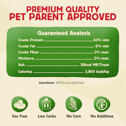Chewmasters 100% Pure Beef Liver Bites - Healthy Freeze Dried Liver Treats for Dogs of All Life Stages - High Protein Dog Training Treats, Grain Free, All Natural, Zero Additives - Made in USA, 17.6oz