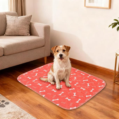 Pet Pee Pad,Pee Pads for Dogs with Pheromones,Washable Reusable Puppy Training Pads with 4-Layer Leak Protection,Easy to Clean,Odor Control, and Non-Slip Base (Red)
