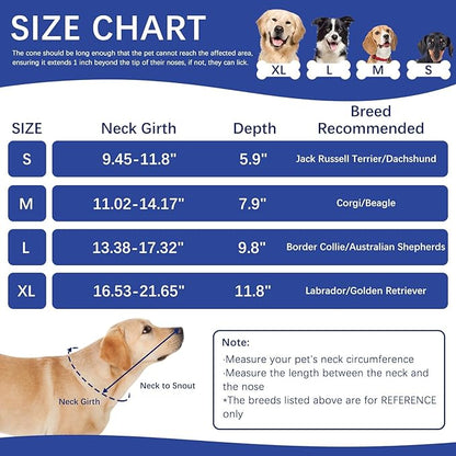 ASENKU Dog Cone Collar, Soft Adjustable Cone for Dogs to Stop Licking, Lightweight Recovery Dog Cone After Surgery, Pet E-Collar for Small, Medium & Large Dogs(Blue, XL)