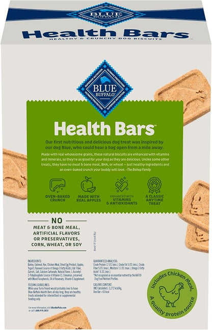 Blue Buffalo Health Bars Crunchy Dog Biscuits, Oven-Baked with Natural Ingredients, Apples & Yogurt, 3.5-lbs Box