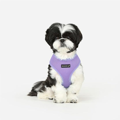 Puppia Soft Dog Harness No Choke Over-The-Head Triple Layered Breathable Mesh Adjustable Chest Belt and Quick-Release Buckle, Violet, Medium (Pack of 2)