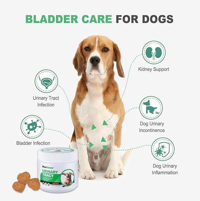 MARIMER Urinary Tract Support for Dogs – Cranberry, D-Mannose, Marshmallow Root & Vitamin C – Soft Chews for Bladder & Kidney Health – Chicken Flavor – 100 Count – for Dogs