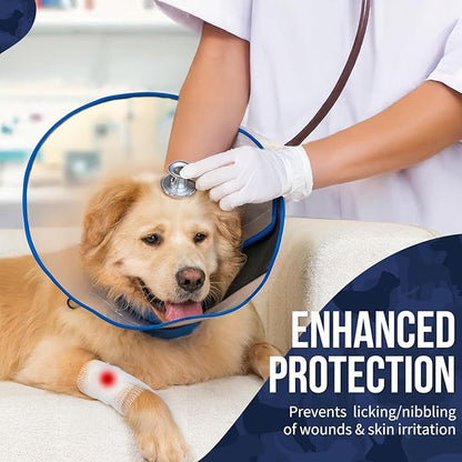 OneTigris Depth Adjustable Soft Dog Cone Collar for Medium Large Dogs After Surgery, Recovery for Small Dogs, Lightweight Elizabethan Collar for Dog to Stop Licking (Blue, XL)