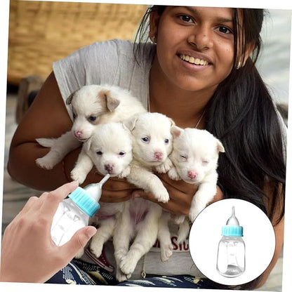 Toyvian 2PCS Silicone Kitten Feeding Bottles Puppy Milk Feeder Replaceable Nipples Small PET Nursing Bottles for Newborn Kittens and Puppies