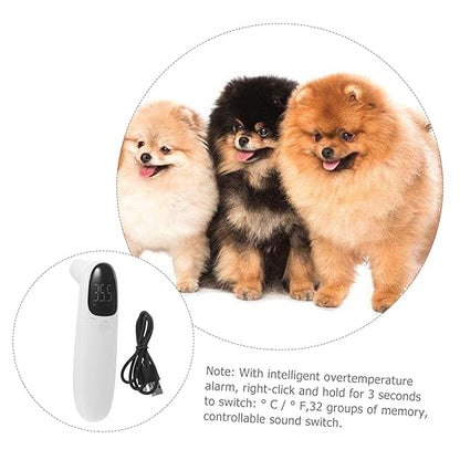 BESPORTBLE Accurate Non Contact Pet Ear Thermometer for Cats Dogs and Farm Animals Rechargeable Digital Thermometer with Quick Measurement Easy Operation Plastic Body for Puppies Sheep Cattle