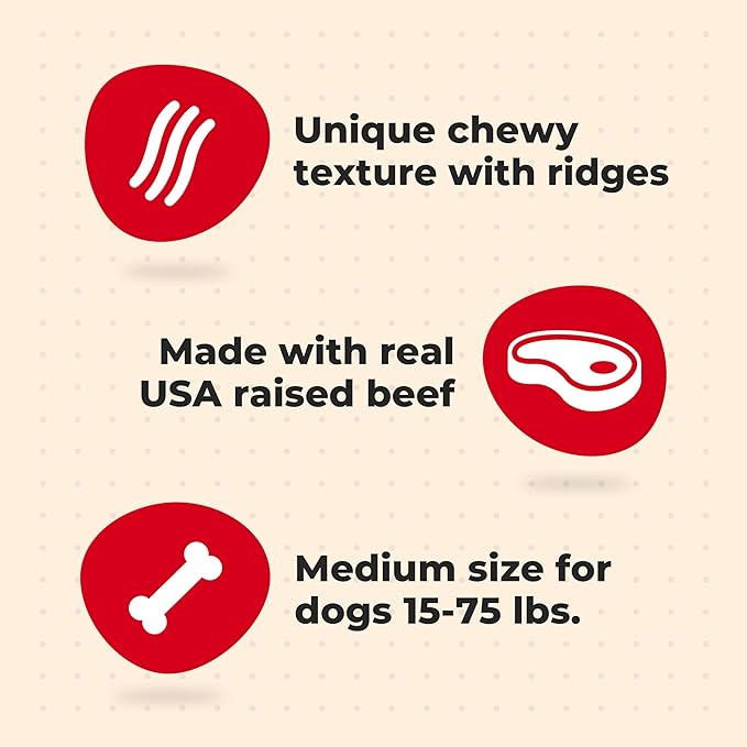 Milk-Bone Comfort Chews, Dog Chews with Unique Chewy Texture and Real Beef, 40.8 Oz. Bag (16 Chews)